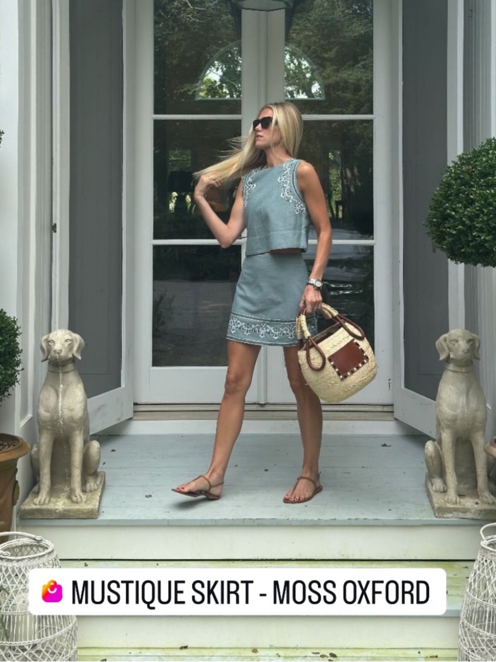 NWT Julia Amory Mustique Mini Skirt in Moss Oxford- Large - Picture 4 of 5